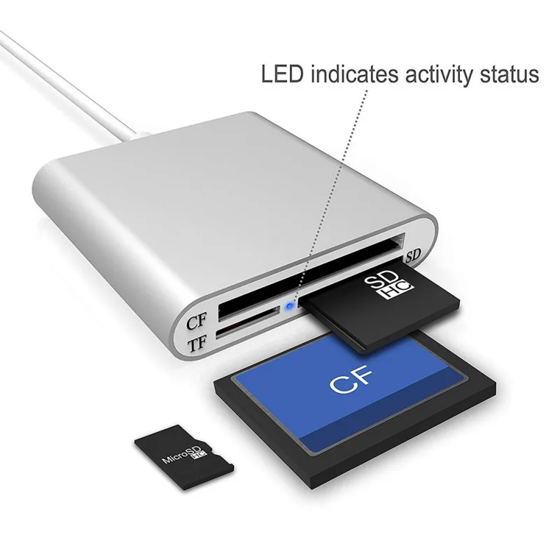 3 в 1 Type C кардридер Micro SD CF флеш накопитель адаптер разъем TF памяти для
