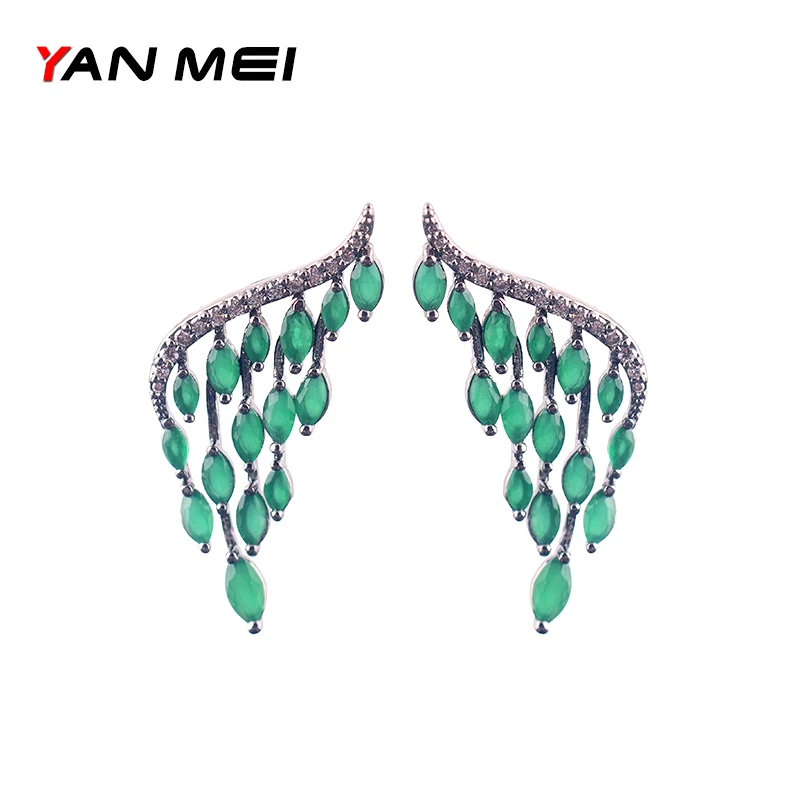 Женские серьги гвоздики с крыльями ангела YAN MEI 2 цвета 2017|fashion stud earrings|stud earringsstatement
