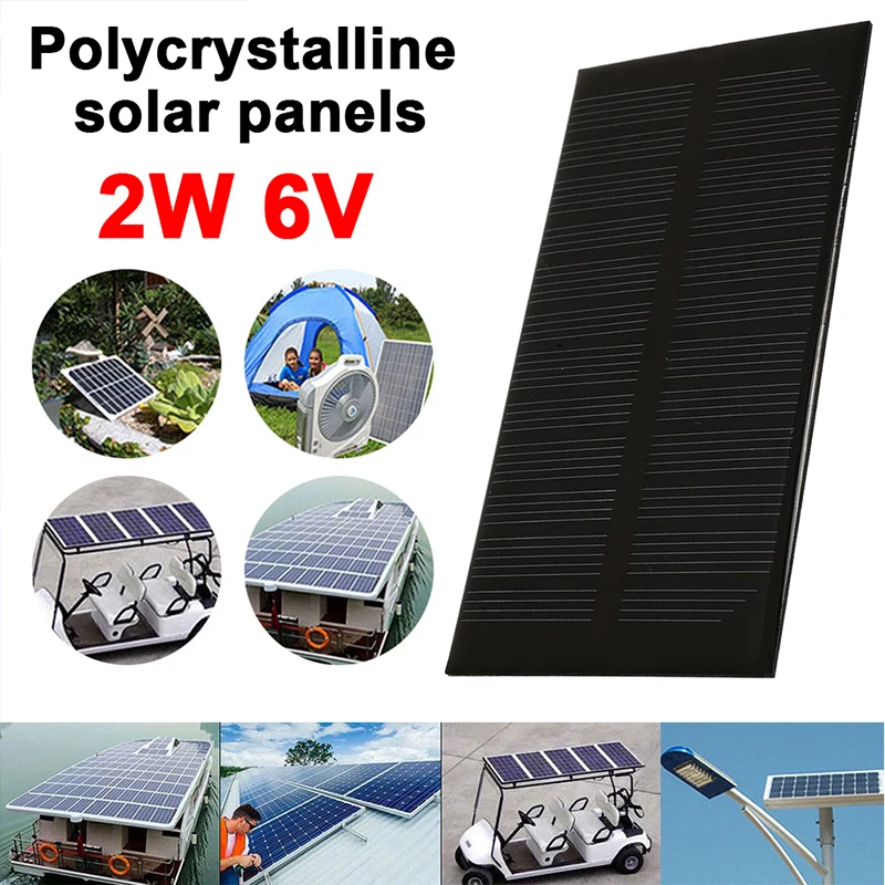 2W 6V Solar Panel Durable Generator Light Outdoor DC Output Waterproof | Электроника