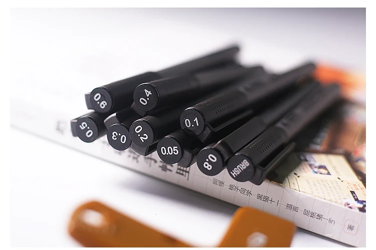 1 шт пигмент лайнер Pigma Micron чернила маркер для белой доски 0,05 0,1 0,2 0,3 0,4 0,5 0,6 0,8 различных наконечников, черная ручка эскизов ручки