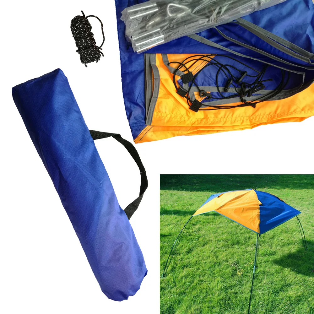 

2/3/4 Person Inflatable Boat Sun Canopy Kayak Awning Top Cover Tent Fishing Boat Rain Sun Shade Shelter with Double hole pad