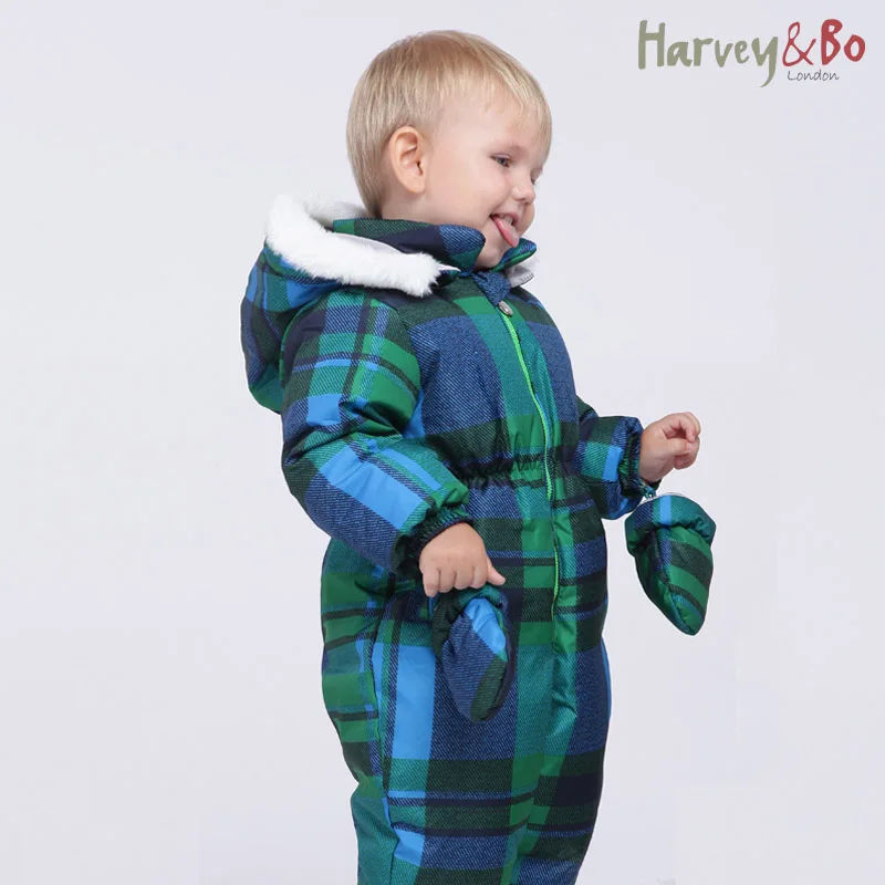 Цельнокроеное пуховое пальто для малышей комбинезоны детский зимний комбинезон