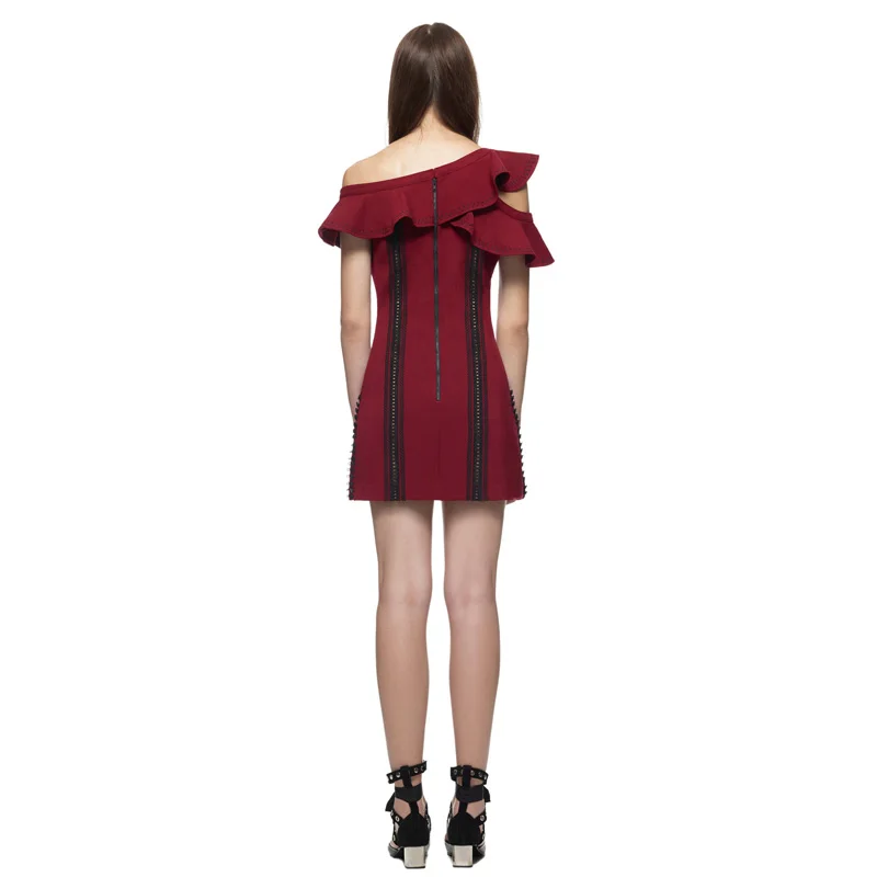 2017 вышивка кружевное летнее платье женские одно плечо оборками Мини платья