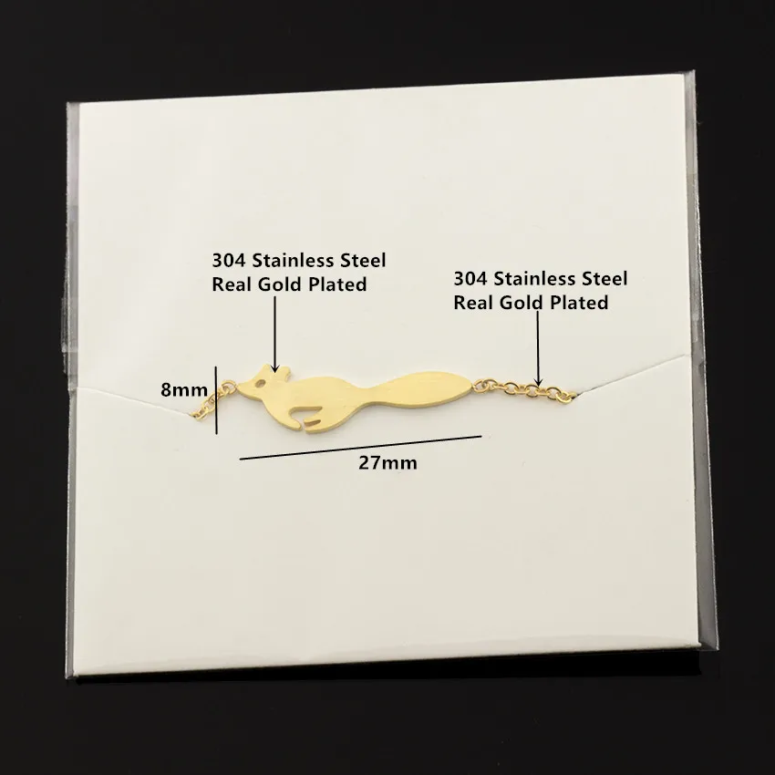 Браслеты из нержавеющей стали в виде лисы для женщин подарки золотого и
