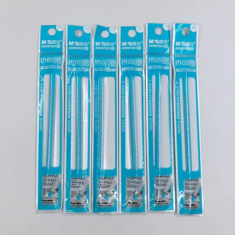 6 Pieces Blue 6 шт./лот) M& G тепловая Волшебная стираемая ручка заправка 0,5 мм черные, голубые чернила гелевые ручки Инструмент для письма школьные канцелярские принадлежности AKR67K01 - Цвет: 6 Pieces Blue