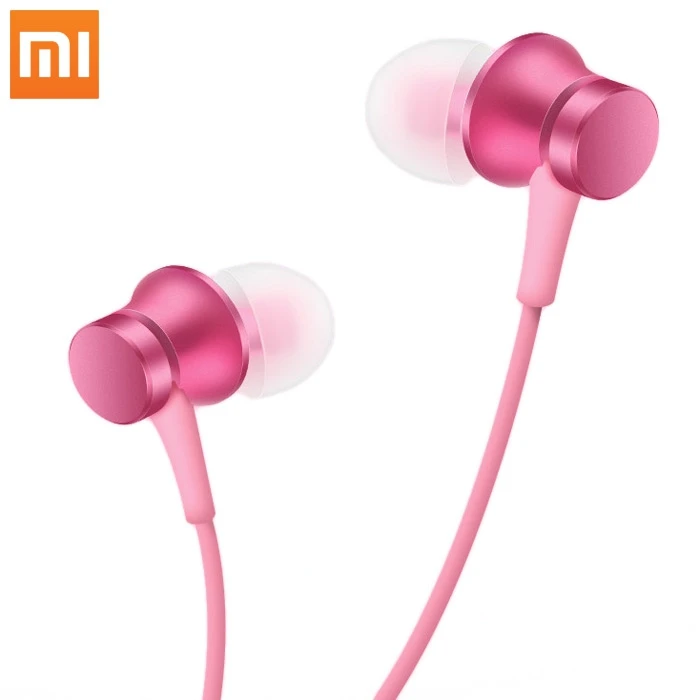 Оригинальный Xiaomi наушники Piston розового и голубого цвета басовые Базовая версия