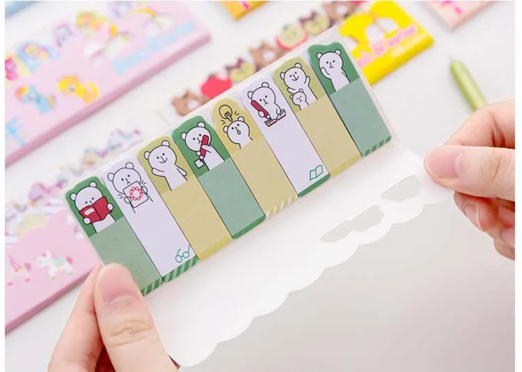 2 шт. милые животные мини блокнот клейкая бумага для заметок Закладка Kawaii канцелярские принадлежности офисные школьные принадлежности размещение сообщения