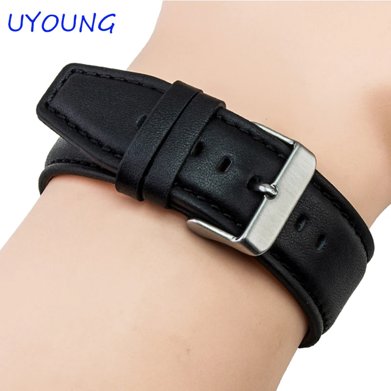 Высококачественный ремешок для часов из натуральной кожи 22 мм Pebble Steel 2 мужские