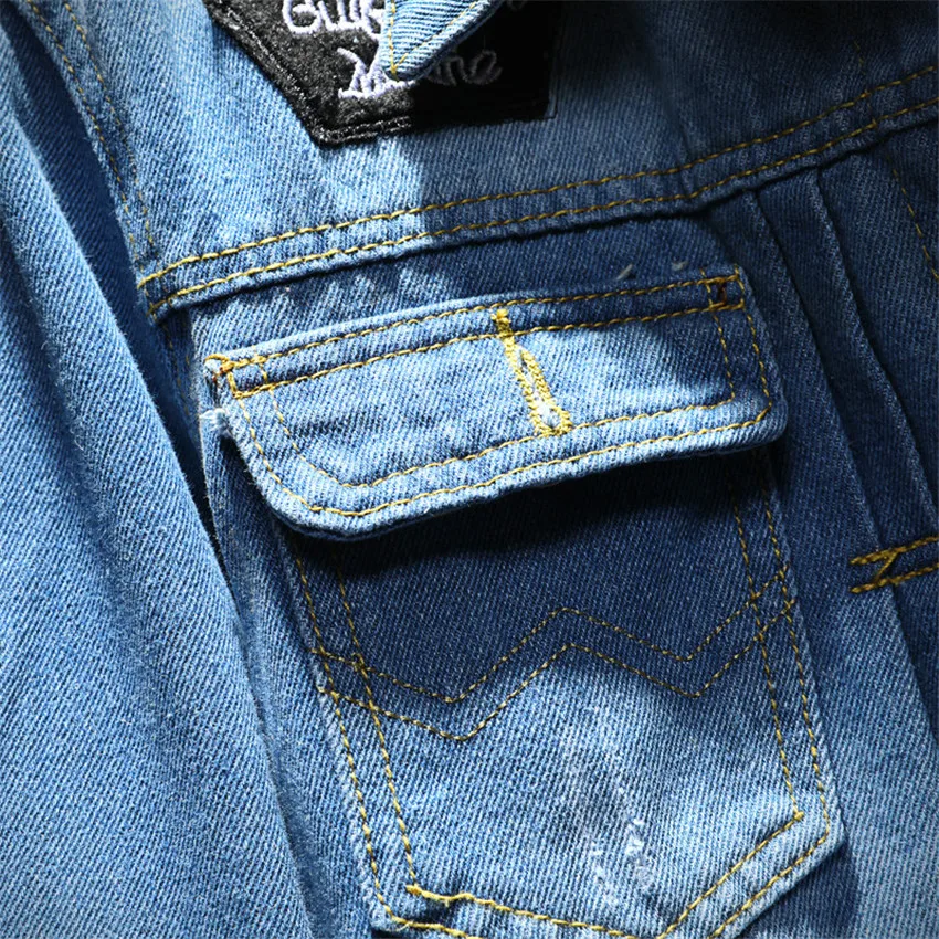 Мужская Высококачественная ВИНТАЖНАЯ ДЖИНСОВАЯ КУРТКА уличная одежда мужская