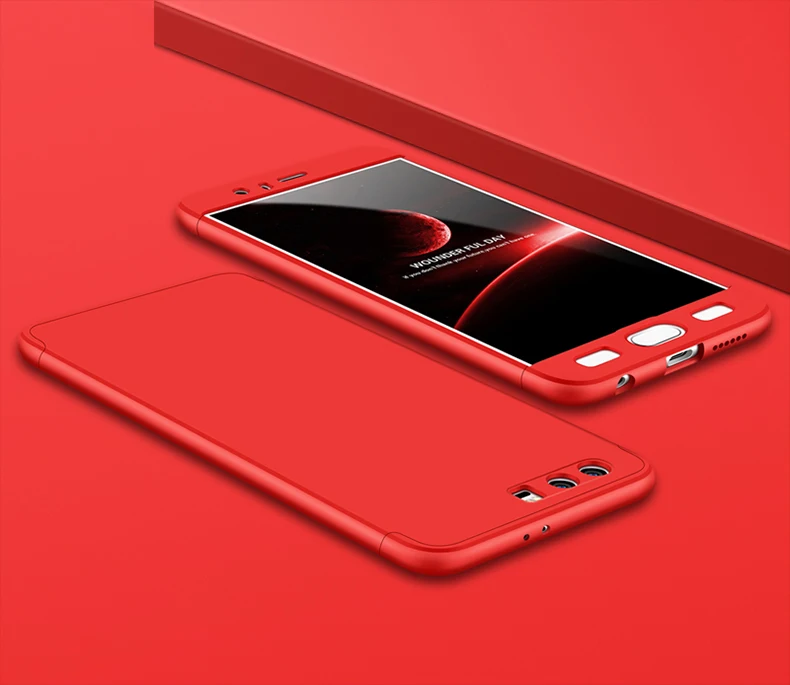 UPaitou 360 градусов полный Чехол красный чехол для huawei Honor 9 STF-L09 чехол Роскошный 3 в 1 Жесткие ПК-чехлы Чехол для Honor 9 чехол