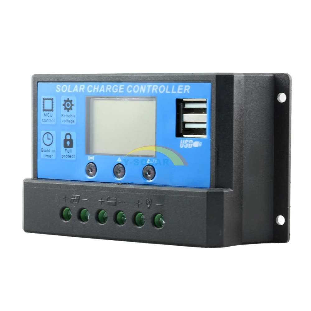 PWM 10A Solar Charge Controller 12V 24V LCD Dual USB 5V Mobile Charger Panel Battery Regulator 10 Amps CM20K-10A | Обустройство дома