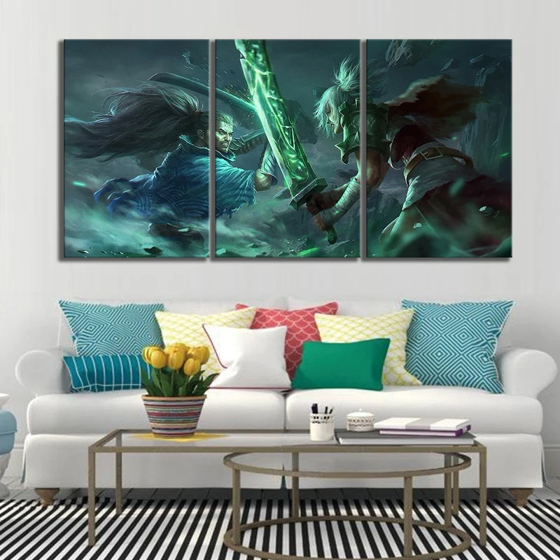 Печать на холсте плакат Wall Art домашний декор 3 шт. League Of Legends персонажей игры