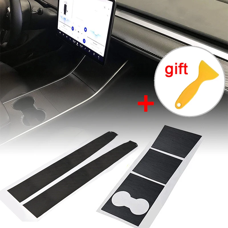 Для Tesla модель 3 Наклейка Декор комплект центральной консоли Запчасти Черный