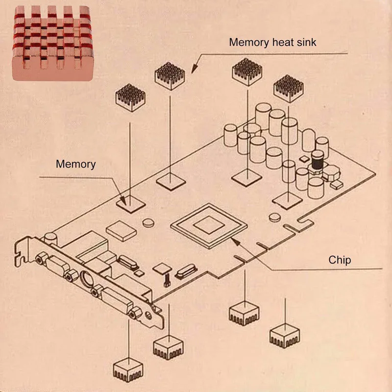 8 шт./компл. радиатор из меди для DDR DDR2 DDR3 RAM|Кулеры и системы охлаждения компьютера|