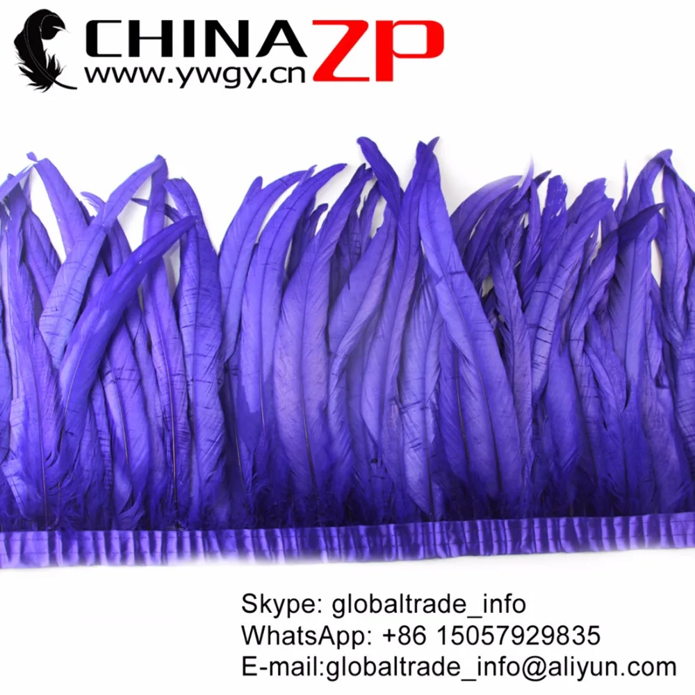 

CHINAZP Feathers 30~35cm(12~14inch) Hand Work Unique Royal Purple New Design Rooster Feathers Trim Wholesale Carnival Costumes