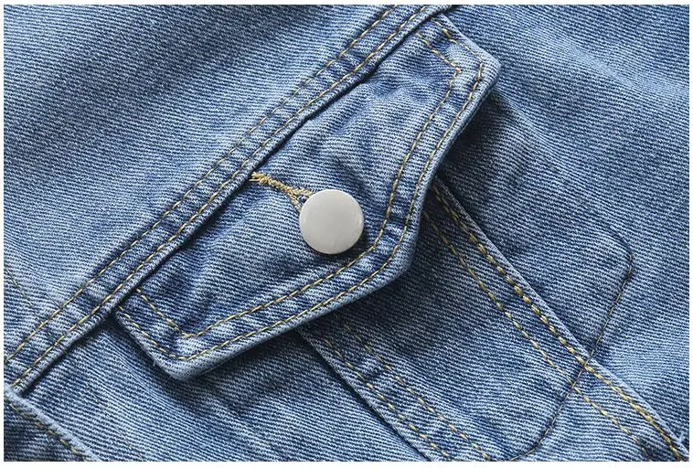 

HCBLESS Women's 2019 autumn new pocket loose denim jacket wild fashion jacket