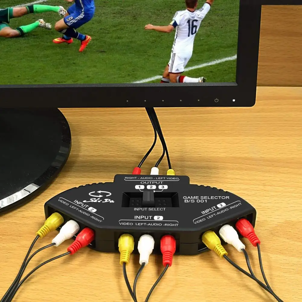 Сплиттер RCA с 3 входами и 1 выходом Переключатель для аудио видео кабелем