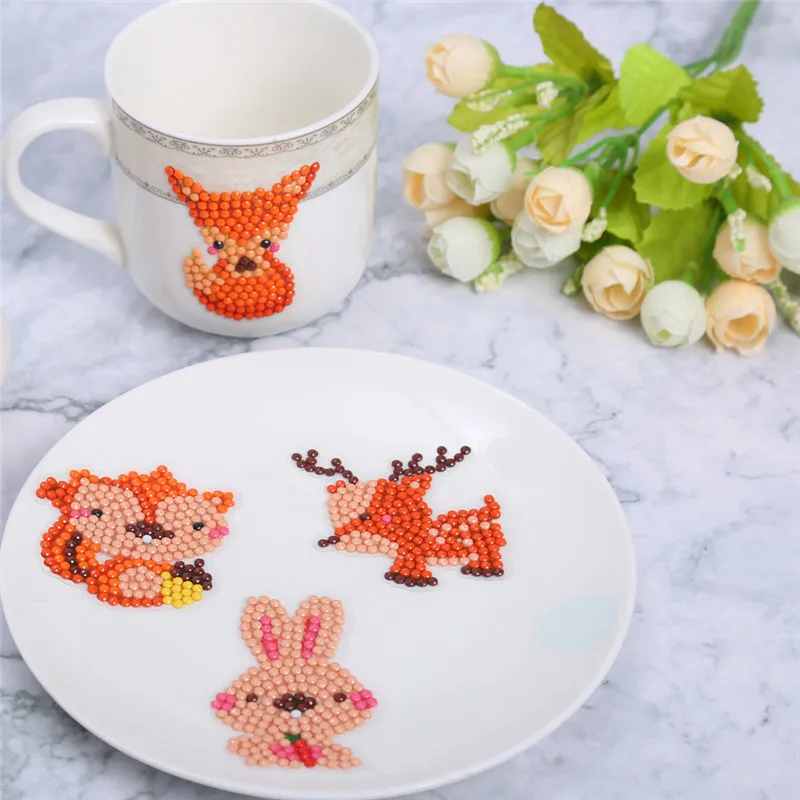 Мультфильм DIY Алмазная вышивка животное Алмазная картина полная дрель детские игрушки круглая Алмазная наклейка для чашки книга Декор телефона
