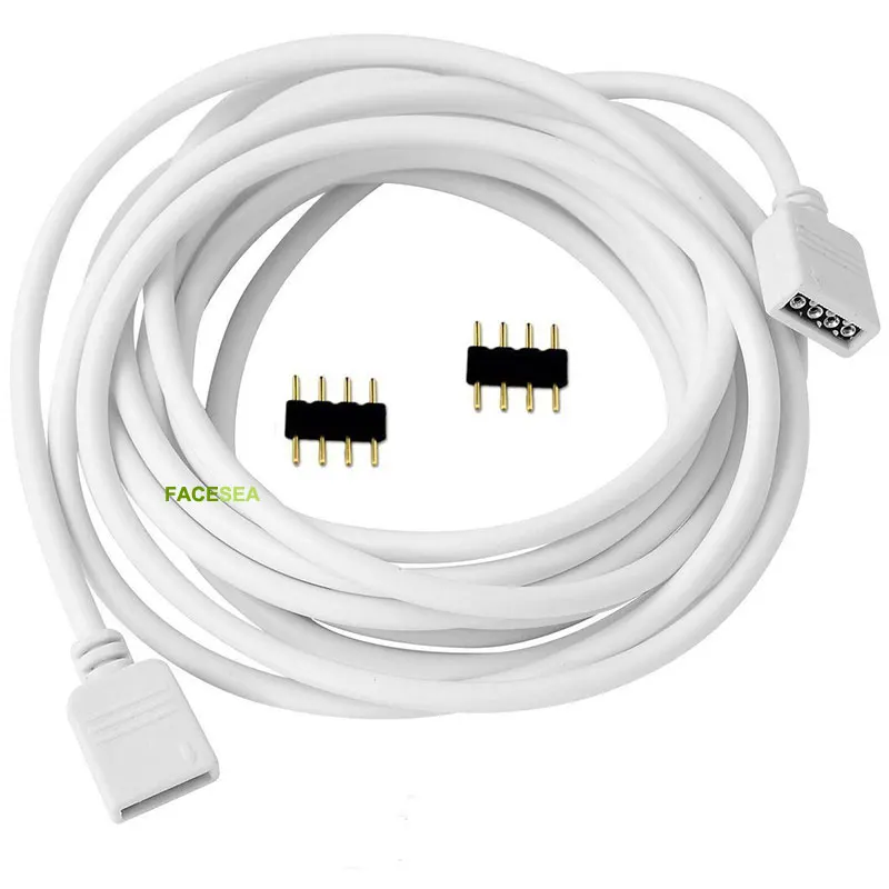 4 контакта RGB светодиодной ленты 10 шт. 30 см/50 см/1 м/2 м/5 м гнездовой Удлинительный