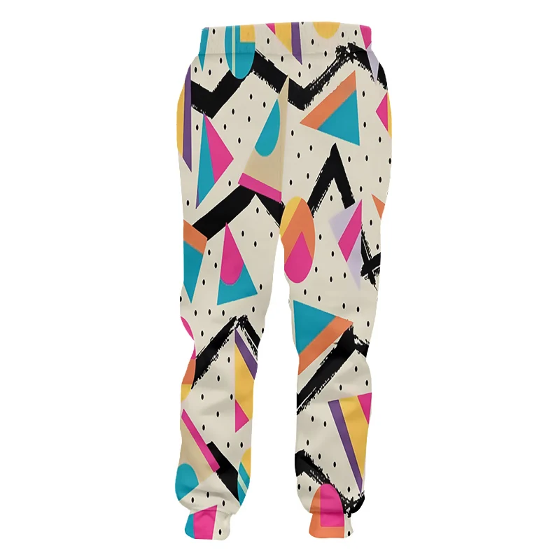 Повседневные штаны OGKB для мальчиков Длинные свободные с 3D принтом многоугольные