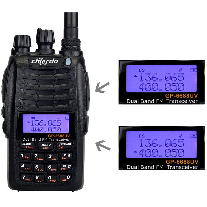 Новинка Двухдиапазонная портативная рация GP 6688UV Walkie Talkie с перекрестным