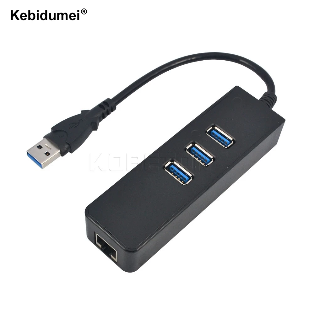 Kebidumei 3 Порты USB 0 концентратор C до RJ45 адаптер Gigabit Ethernet LAN проводной сети 10/100/1000