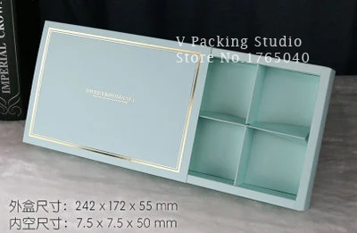 24.2x17.2x5.5cm Макаронная коробка для кексов, Подарочная выпечка, макарон, печенья, упаковочные бумажные коробки, 100 шт./лот - Цвет: 24.2x17.2x5.5cm
