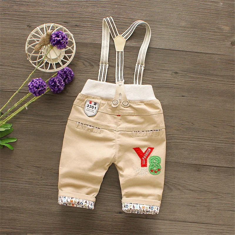 Infant overalls Short pants 2018 Summer Pants For boy bib pants kids boys trousers for toddler gentleman Letter Romper 0-5 years