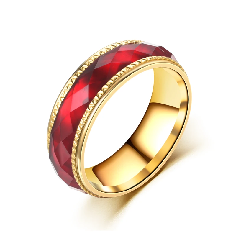 Fashion couple ring men and women models gold wedding prismatic stainless steel jewelry 8mm | Украшения и аксессуары