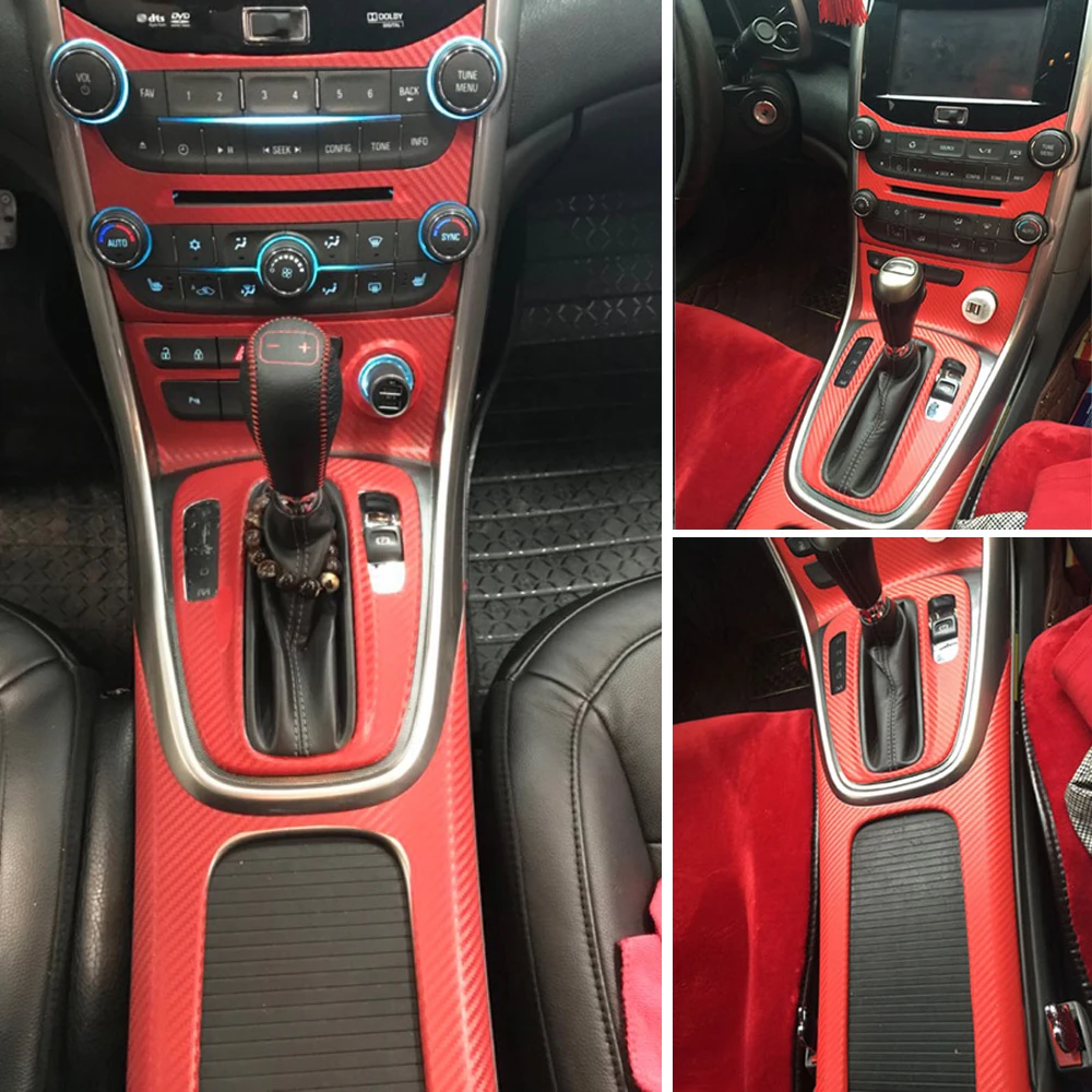 Для Chevrolet Malibu 2012- внутренняя Центральная панель управления дверная ручка наклейки из углеродного волокна наклейки аксессуары для стайлинга автомобилей