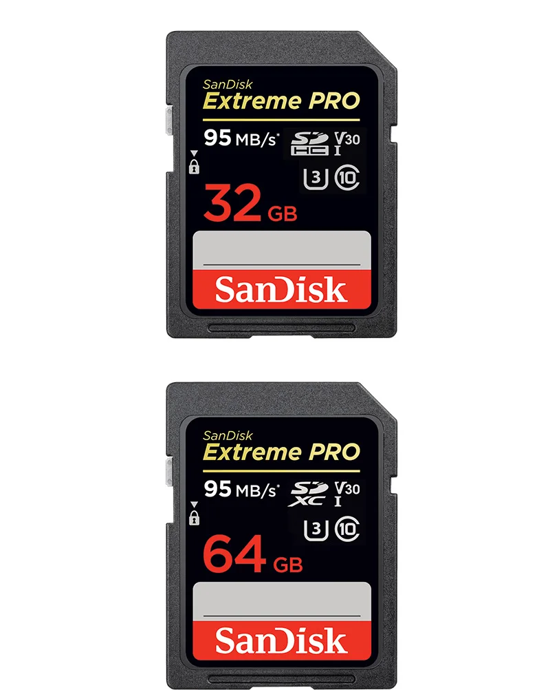 Sandisk Extreme Pro SD карты 256 ГБ 128 Гб Скорость чтения Скорость 95 МБ/с. sd-карта Class 10 U3, 32 ГБ, 64 ГБ, карта памяти для Камера