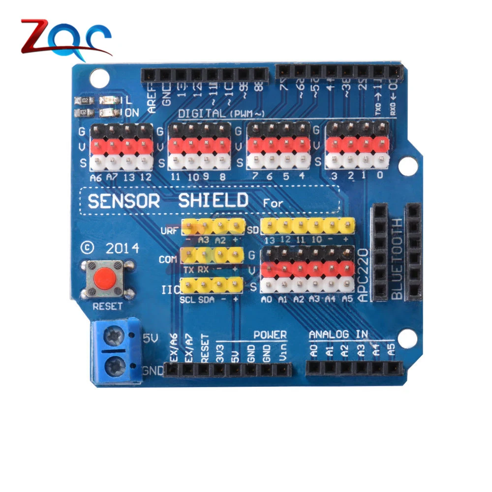V5 Датчик Щит Плата расширения щит для Arduino UNO R3 V5.0 электронный модуль Датчик Щит V5 Плата расширения один