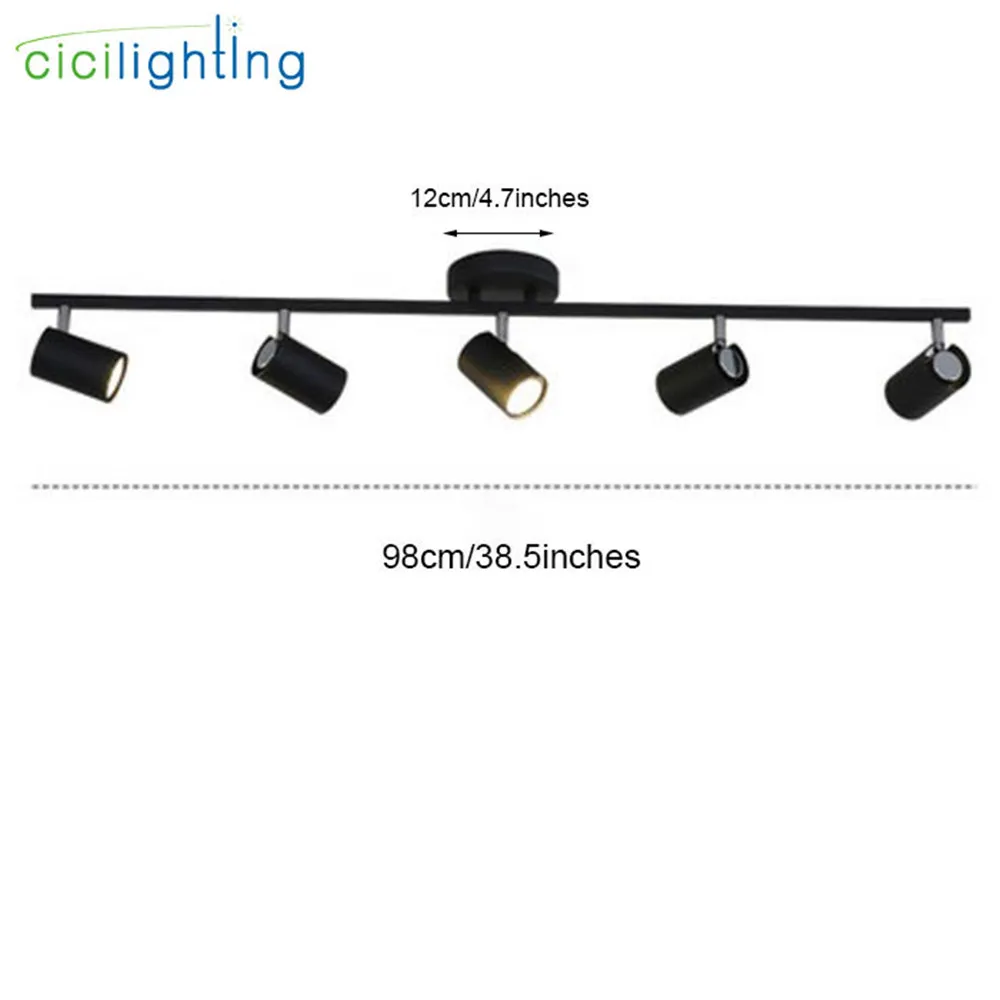 black 5-light Современный черный белый светодиодный потолочный светильник GU10 регулируемые металлические точечные потолочные светильники, промышленный магазин, светодиодный светильник - Цвет корпуса: black 5-light