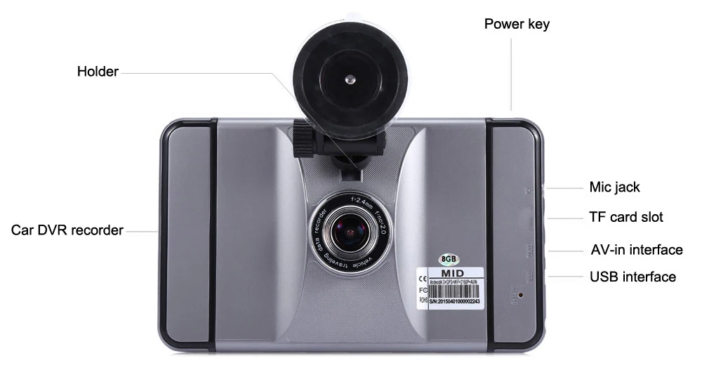 7 дюймов автомобиль Android Видеорегистраторы для автомобилей HD Камера видео