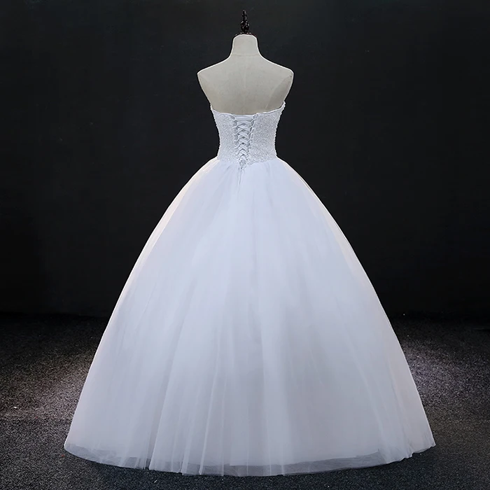 Fansmile Robe De Mariage, шикарное Белое Бальное платье принцессы с роскошными кристаллами, свадебное платье, Vestido De Noiva FSM-563F
