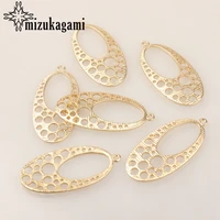 zinc alloy golden geometric hollow water drop charms linker connector 6pcslot 2246mm for diy exaggerated earrings accessories