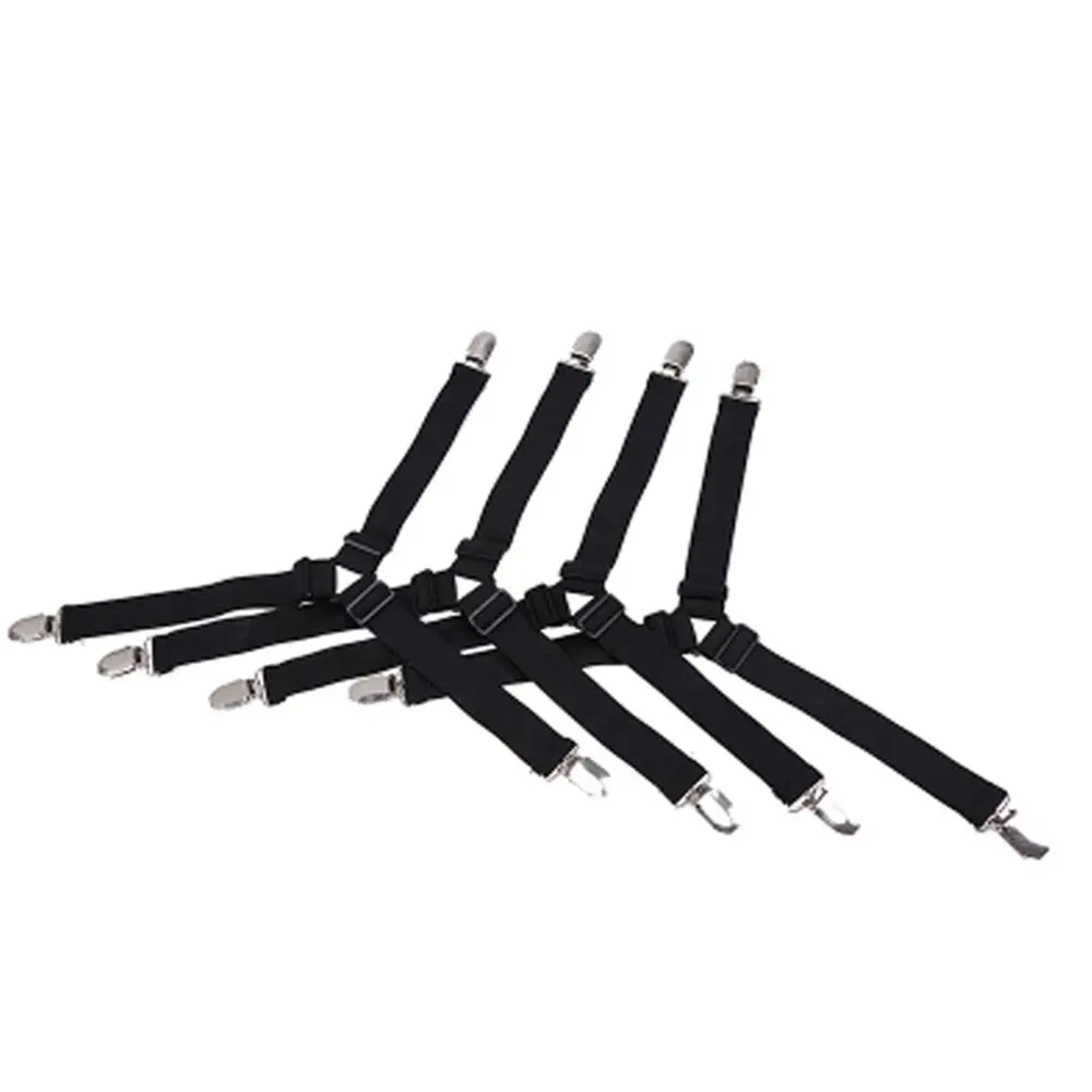 4pcs 4 шт. кровати зажимы для простыни эластичный Чехол одеяла Захваты держатель кровати застежки матраса фиксация нескользящий ремень зажим для дома - Цвет: 4pcs