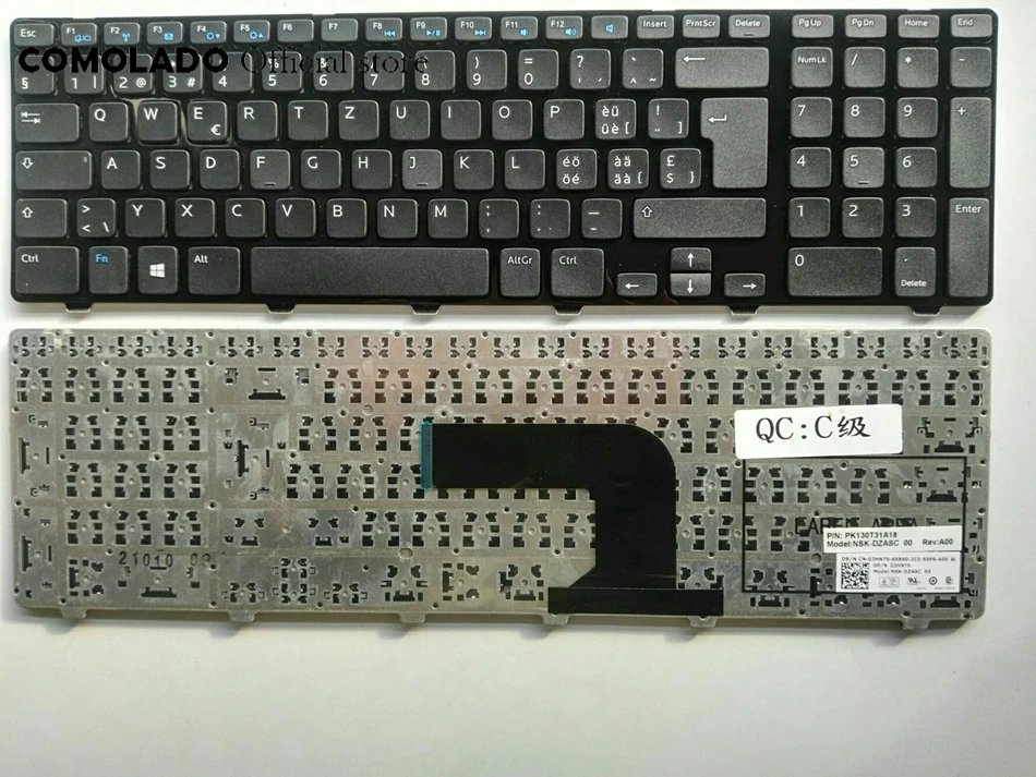 SW швейцарская клавиатура для DELL 17R 3721 3737 5721 N3721 N5721 5737 5357 черная рамка