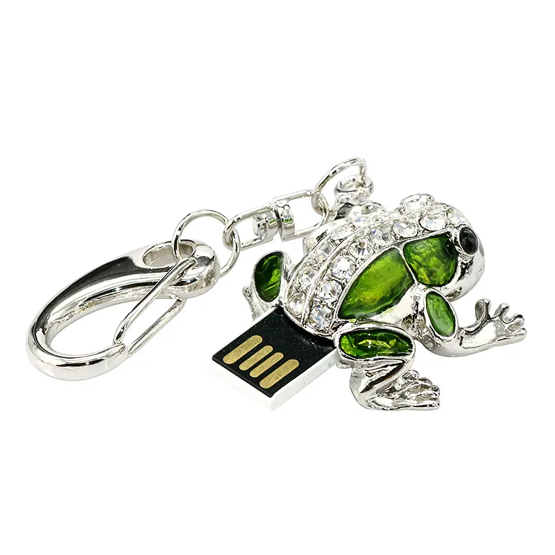 USB-флеш-накопитель в виде лягушки флеш-накопитель с алмазным ручка для ключей на 32