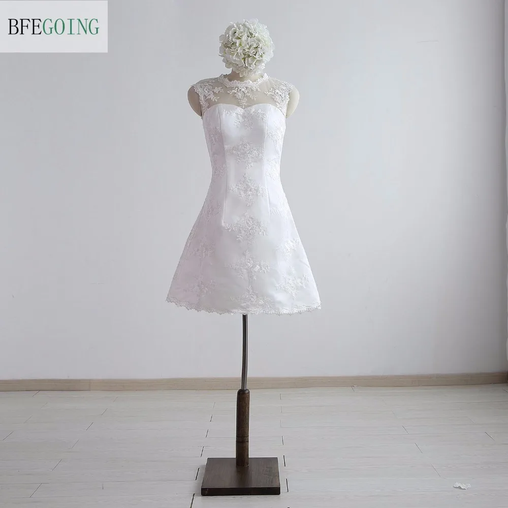 

Белое кружево трапециевидной формы, стандартная длина до колена, без рукавов, реальные/оригинальные фотографии, изготовленные на заказ