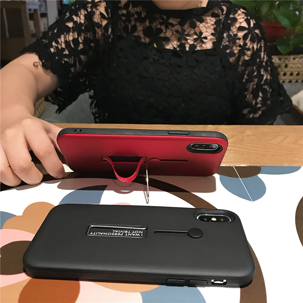 Для iPhone 7 Чехол простой сплошной цветной силикон кольцо чехол для X XS MAX XR 6 6s 8 плюс
