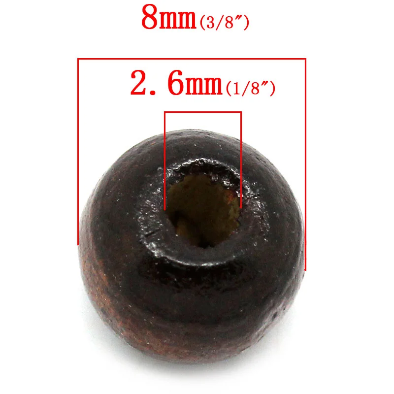Doreen Box hot- Wood Spacer Beads Drum Dark Brown 8x7mm Hole:Approx 2.6mm 1000PCs (B30555) | Украшения и аксессуары