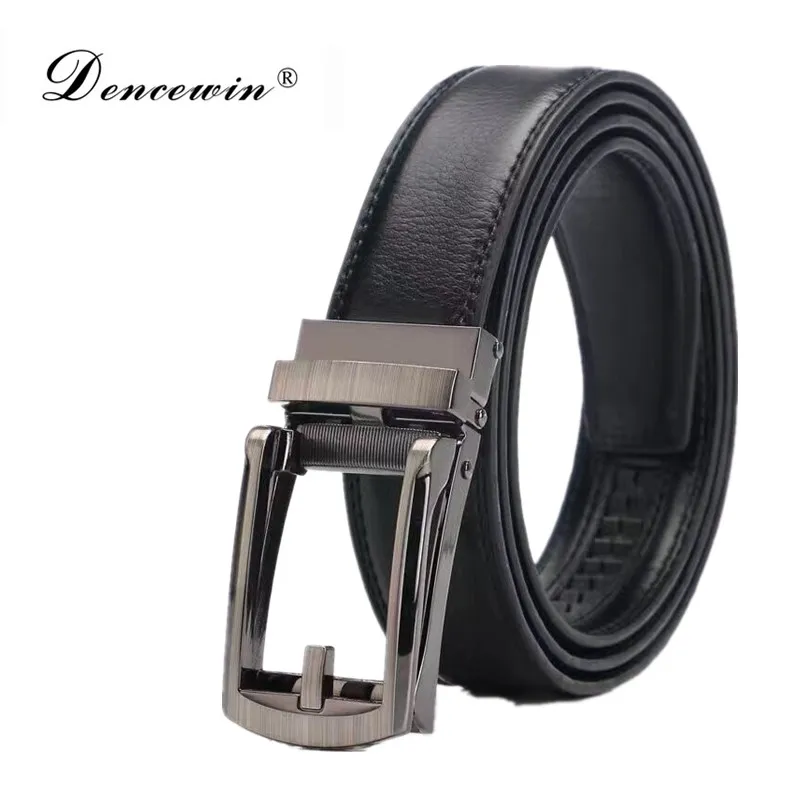 Мужской кожаный ремень от известного бренда роскошный металлический с