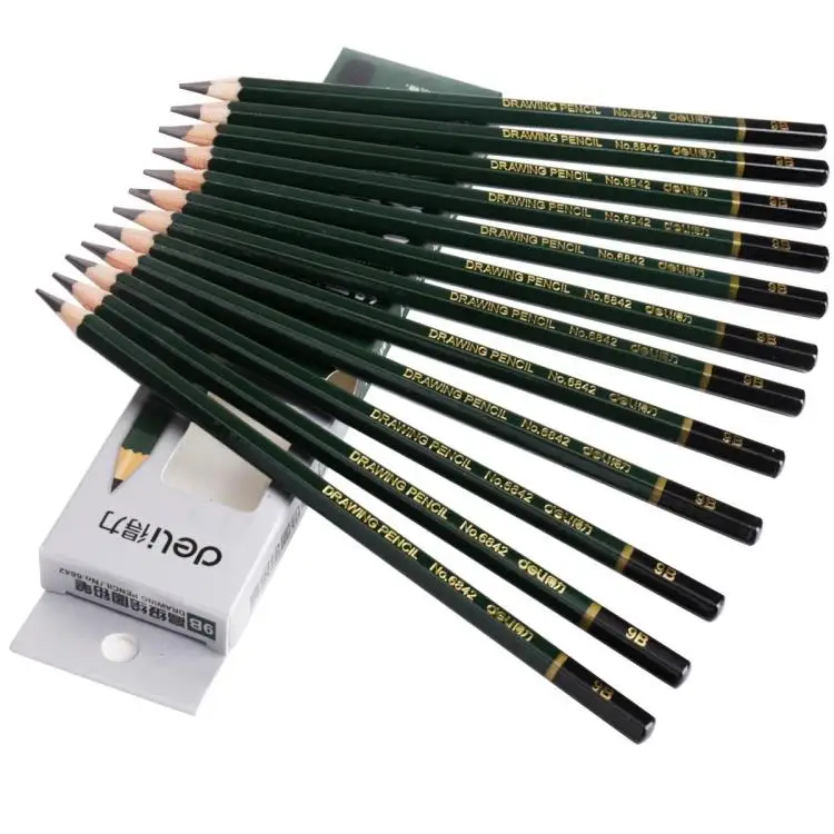 For Sketching Painting 9b Lead Core Pencil School And Office Professional Drawing Pencil 12pcs