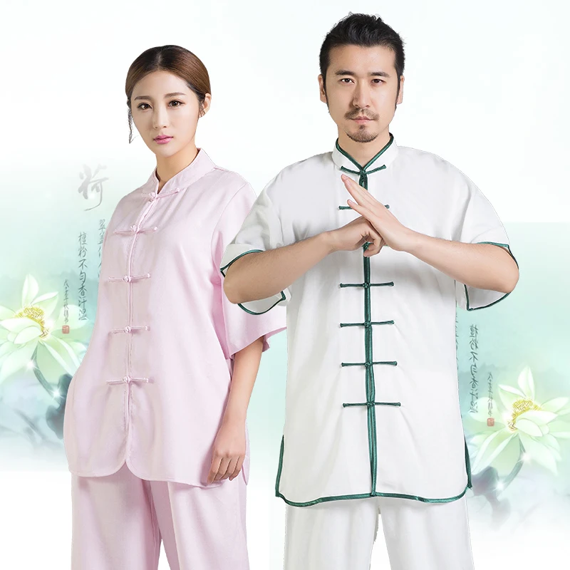 

Tai Chi Linen Uniforms Kungfu Clothes 8 Colors Sold As A Set Long Sleeve And Short Sleeve Free Shipping