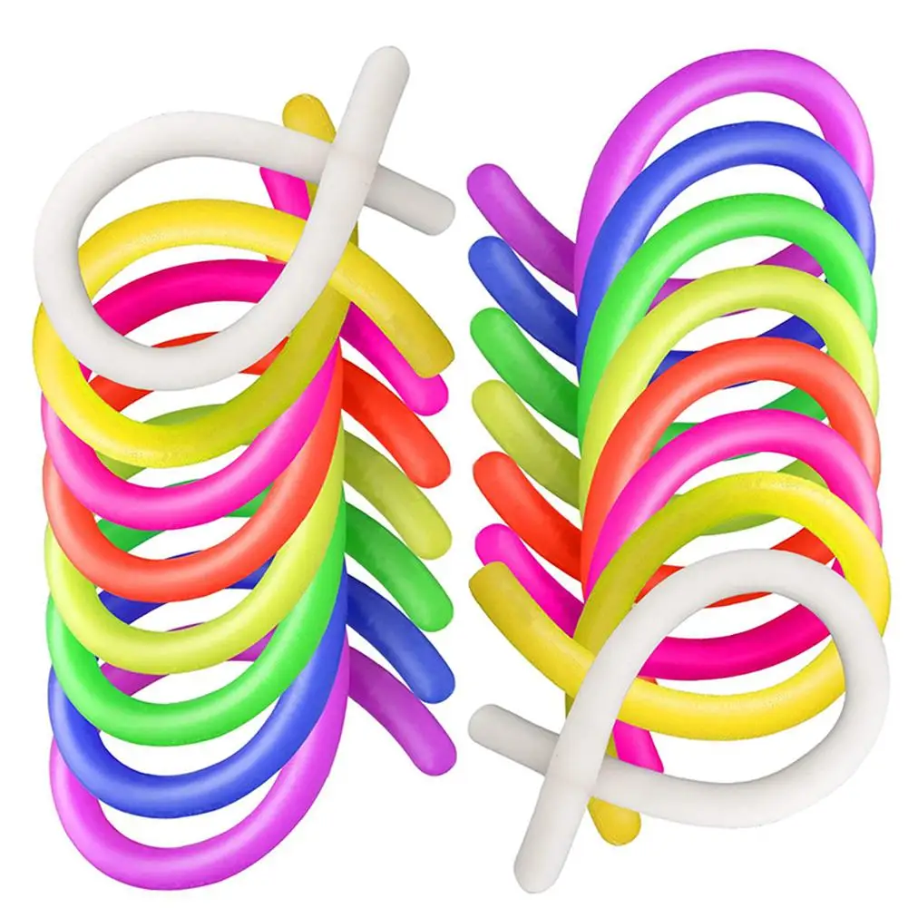 16PCS Anti-stress Decompression Rope TPR Soft Rubber Noodle Adult Anti-anxiety Toy Elastic Children Gift Wholesale | Игрушки и хобби