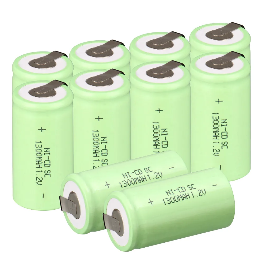 

Anmas power !13 PCS a set Sub C SC battery 1.2V 1300mAh Ni-Cd NiCd Rechargeable Battery 4.25CM*2.2CM -Green Color