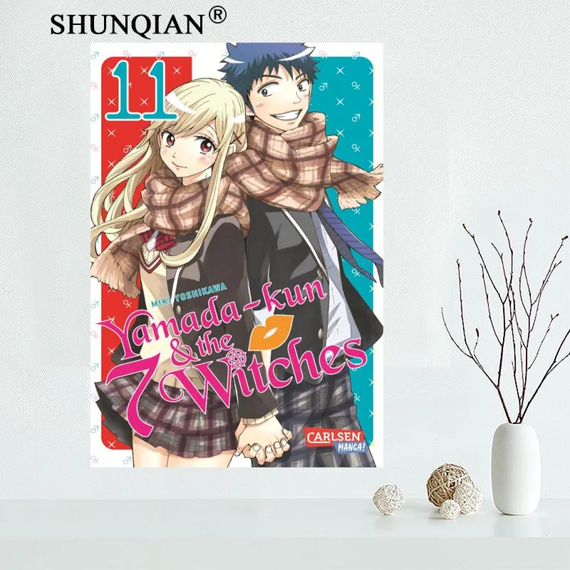 Лидер продаж! Холщовый плакат Yamada and the seven anime witches для домашнего декора живопись