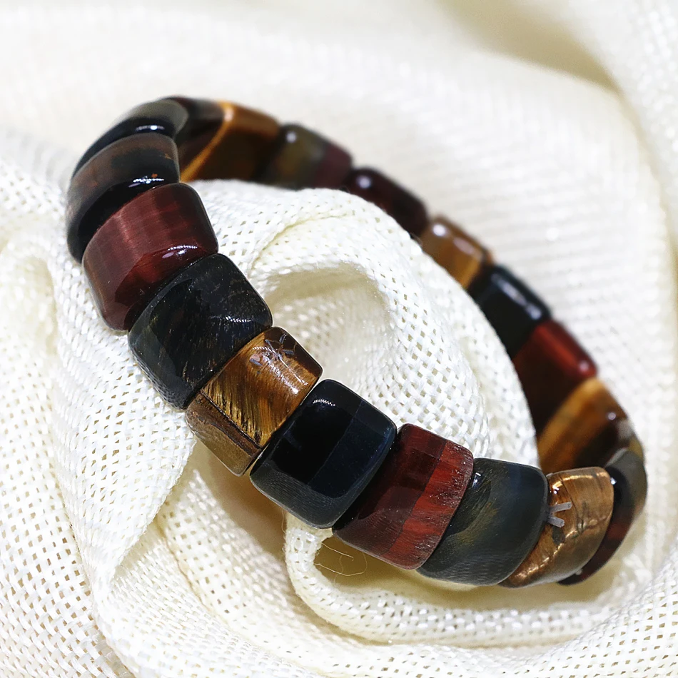 Натуральный многоцветный тигр глаз камень прямоугольные бусины 11*15 мм Модные