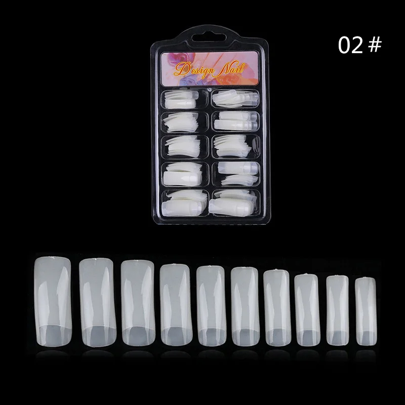 100 шт./компл. накладные ногти прозрачные/натуральные половинки покрытия для